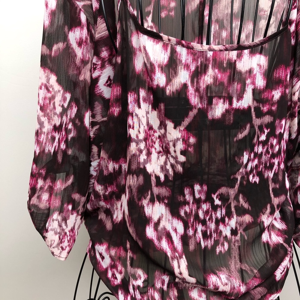 Pink Flloral Blouse with attached cami